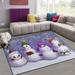 Wellsay Christmas Snowman Non Slip Area Rug for Living Dinning Room Bedroom Kitchen 1.7 x 2.6 (20 x 31 Inches / 50 x 80 cm) Christmas Snowman Nursery Rug Floor Carpet Yoga Mat