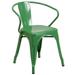 Bowery Hill 17.5 Industrial Steel Metal Dining Arm Chair in Green