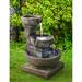 Outdoor Waterfall Fountain 16 H 3-Tier Home Water Fountain w/LED Light Soothing and Relaxing Indoor/Outdoor Fountain for Garden & Patio