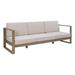 Linon Ellis Wood Outdoor 3 Seater Sofa with Cushions in Natural Finish