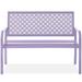 Best Choice Products Indoor Outdoor Steel Garden Bench w/ Geometric Backrest Foot Levelers - Lavender