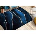 Navy Blue Marble Rug Luxury Marble Rug Blue Rug Modern Rugs Indoor Rug Thin Rug Customs Rug Non-Slip Carpet Office Rug Silver Rug 2.3 x3.3 - 70x110 cm