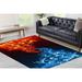 Modern Rugs Rugs Fire Vs Water War Rug Wedding Rugs Fire Rug Water Rug Decorative Rugs Kitchen Rugs Pattern Rugs Red Rug Blue Rug 2.6 x4 - 80x120 cm