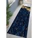 Navy Blue and White Rugs Office Rugs Blue Marble Rug Easy to Clean Rugs Blue and Gold Rug Alcohol Ink Rug Entry Rug Home Decor 3.3 x9.2 - 100x280 cm