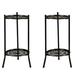 2X Two-Layer Elegant Metal Plant Stand Shelf Potted Plant Holder Modern Tall Plant Pot Stands for Indoor Outdoor Decor B