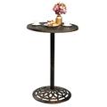 IVV 40-Inch H Cast Iron Bar Height Patio Table - 26-Inch Tabletop Diameter - Bronze Color