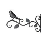 Plant Hangers Outdoor Plant Hooks for Wall/Fence Hanging Planters Outside Flower Pot Hanging Basket Brackets Cast Iron Plant Hanger for Lantern/Bird Feeder (Bird with 3 Leaves)