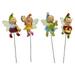 AYYUFE 4Pcs Music Elf Insert Miniature Fairy Garden Stakes Realistic Fairy Figurines Ground Insert for Outdoor Decoration