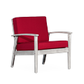 Single Sofa Chair with Solid Wood Legs Modern Comfy Upholstered Armchair with Deep Seat Accent Side Chair for Indoor Outdoor Garden Backyard Porch Burgundy Cushion