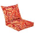 2 Piece Indoor/Outdoor Cushion Set Seamless patetrn abstract curly drops Floral endless ornament texture Casual Conversation Cushions & Lounge Relaxation Pillows for Patio Dining Room Office Seating