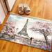 Eiffel Tower and Romantic Couple Rugs Pink Leaves Tree Rug Entry Rugs Small Rug Paris Rugs View Rug Non-Slip Carpet Rug Girl Room Rug 2.6 x9.2 - 80x280 cm