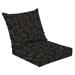 2 Piece Indoor/Outdoor Cushion Set Autumn oak leaves pattern Falling leaf seamless background line art Casual Conversation Cushions & Lounge Relaxation Pillows for Patio Dining Room Office Seating