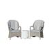 Direct Wicker PAS-009HL-2462ST-1 3-piece Patio Wicker Conversation Set with Grey Cushion