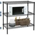 Small Wire Shelf Adjustable 3 Shelf Storage Rack 3 Tier Metal Shelf Wire Shelving Unit for Kitchen Bathroom Pantry Office 200Lbs Capacity 13.5 D X 23 W X 31.5 H Black