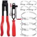 AMERTEER 10Pcs CV Joint Boot Clamp Pliers with CV Boot Clamps Kit Ear Boot Tie Pliers Car Band Tool Kit CV Joint Banding Tools for Most Cars