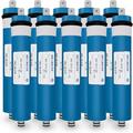 50GPD Reverse Osmosis Membrane RO Membrane Replacement Fits Under Sink Reverse Osmosis Drinking Water Purifier System - Pack Of 10