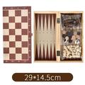 Dcenta 3 In 1 Wooden Chess Checkers Backgammon Set Portable Chess Set for Adults Kids