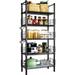 5 Tiers Metal Bookshelf Free-Standing Metal Narrow Bookcase Storage Organizer Shelves for Garage Kitchen Bathroom Balcony and Living Room 21.2 W x 9.4 D x 59.2 H Black