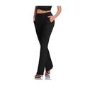 Women's Dress Work Casual Pants Trousers Straight Full Length Pocket Stretchy Trousers Daily Black Wine S M