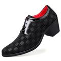 Men's Oxfords Derby Shoes Party Heels Party Collections Height Increasing Shoes Casual Christmas Party Evening Xmas PU Lace-up Black Red Blue Spring Fall