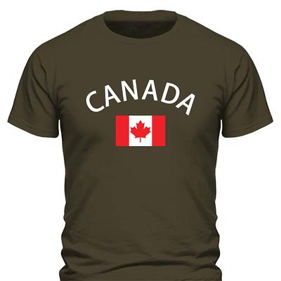 Men's Canada National Flag T Shirt Tee Top Cotton Short Sleeve Graphic Shirt Black White Red Comfortable Tee Sports Outdoor Holiday Fashion Designer Clothing