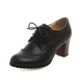 Women's Pumps Oxfords Brogue Daily Solid Colored Block Heel Chunky Heel Vintage Classic Timeless PU Dark Brown Black Green