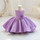 Toddler Girls' Party Dress Solid Color Sleeveless Performance Party Cute Princess Polyester Party Dress Summer Spring 3-7 Years Pink Purple Green