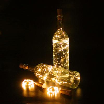 ElegantWeddingReceptionParty 1/2/6/10pcs Wine Bottle String Lights 2m 20LEDs with Cork Warm White White Multi Color Red Blue Waterproof Christmas Wedding Decoration Batteries Powered