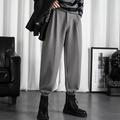 Men's Trousers Cropped Pants Casual Pants Pocket Plain Comfort Breathable Outdoor Daily Going out Fashion Casual Black Gray Micro-elastic