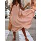 Women's Casual Dress Swing Dress A Line Dress Long Dress Maxi Dress Linen Ruched Date Vacation Streetwear Maxi V Neck Short Sleeve Yellow Pink Fuchsia Color