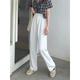 Women's Dress Pants Wide Leg Pants Trousers Solid Colored Pocket High Cut Full Length Micro-elastic High Waist Elegant Streetwear Work Street milk white Black 1# S M Winter Autumn / Fall