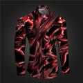 Graffiti Men's Subcultural Casual 3D Printed Shirt Party Street Vacation Spring Summer Turndown Long Sleeve Pink Red Blue S M L 4-Way Stretch Fabric Shirt