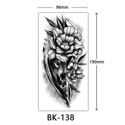 cross-border exclusive sketch flower tattoo stickers sketch tattoo stickers rose flower black and white flower tattoo