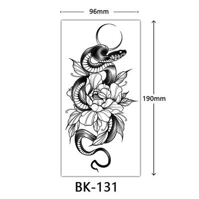 cross-border exclusive sketch flower tattoo stickers sketch tattoo stickers rose flower black and white flower tattoo