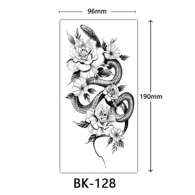 cross-border exclusive sketch flower tattoo stickers sketch tattoo stickers rose flower black and white flower tattoo