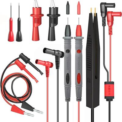 1 Set Of Electrical Multimeter With Crocodile Clip, Silicone Testing Lead Kit, Testing Hook, Testing Probe Professional Kit, Testing Cable