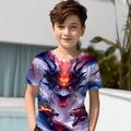 Boys 3D Graphic Animal Dragon T shirt Tee Short Sleeve 3D Print Summer Spring Active Sports Fashion Polyester Kids 3-12 Years Outdoor Casual Daily Regular Fit
