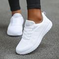 Women's Sneakers Plus Size Outdoor Daily Color Block Summer Flat Heel Round Toe Fashion Sporty Casual Running Walking Tissage Volant Lace-up Black White Blue