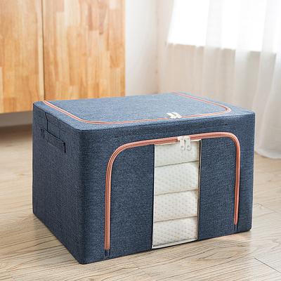 Large Window Quilt Storage Box, Clothes Storage Box, Cotton Linen Finishing Box, Folding Steel Frame Storage Box, Thickened Closet Storage Box