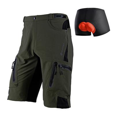 Nuckily Men's Cycling Underwear Shorts Bike Shorts Cycling Shorts Bike Shorts Padded Shorts / Chamois Relaxed Fit Mountain Bike MTB Sports 3D Pad Quick Dry Wearable Reflective Trim / Fluorescence