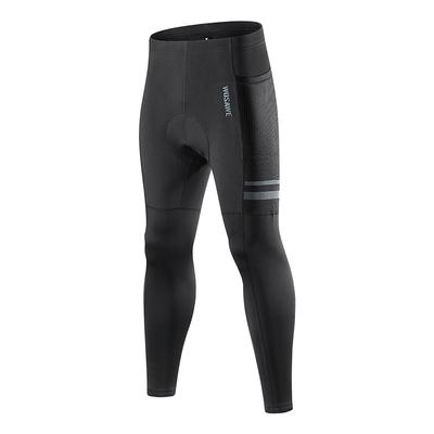 WOSAWE Fall and winter men's bike riding pants stretch reflective tight pants windproof warm padded cycling pants