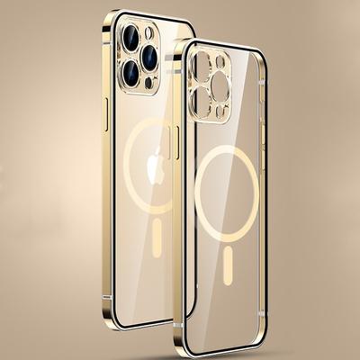 Phone Case For iPhone 16 15 14 Pro Max Plus 13 12 Pro Max With Magsafe Support Wireless Charging Shockproof Metal