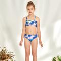 Kids Girls' Swimsuit Training Graphic Active Bathing Suits 7-13 Years Summer sunflower Fish scales Pink flower