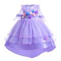 Encanto Fairytale Princess Isabela Madrigal Flower Girl Dress Theme Party Costume Tulle Dresses Girls' Movie Cosplay Rosy Pink Blue Fuchsia Dress Halloween Carnival Masquerade World Book Day Costumes