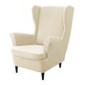 Stretch Wingback Chair Cover Wing Chair Slipcovers With Seat Cushion Cover Spandex Velvet Wingback Armchair Covers for Ikea Strandmon Chair