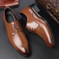 Men's Oxfords Derby Shoes Formal Shoes Classic Casual Daily Office Career PU Non-slipping Wear Proof Lace-up Black Brown Summer Fall