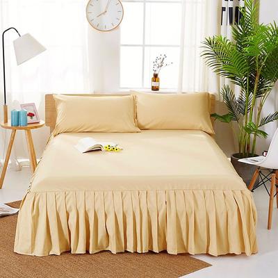 Solid Color Bed Skirt Type Single Piece Bed Cover 1.8m Brushed Bed Cover Double Bed Sheet Simmons Mattress Protector