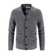 Men's Sweater Cardigan Fleece Sweater Knit Knitted Solid Color V Neck Stylish Daily Clothing Apparel Winter Red Blue XS S M