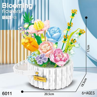 Women's Day Gifts Sunflower Hibiscus Eternal Flower Building Block Small Particle Puzzle Assembly Toy Potted Plant Decoration Couple Valentine's Day Gift Mother's Day Gifts for MoM