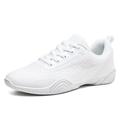 Women's Men's Dance Sneakers Cheer Shoes Practice Outdoor Cheerleading Sneaker Flat Heel Lace-up White